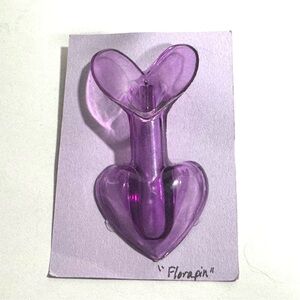 Vintage Purple Plastic Florapin Brooch Flower Posy Holder Fairycore Cottagecore